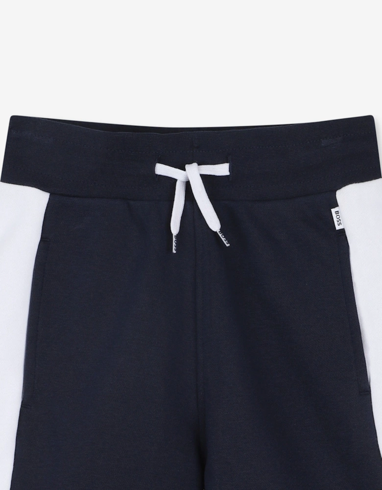 BOSS Boys Colourblock Bermuda Shorts in Navy