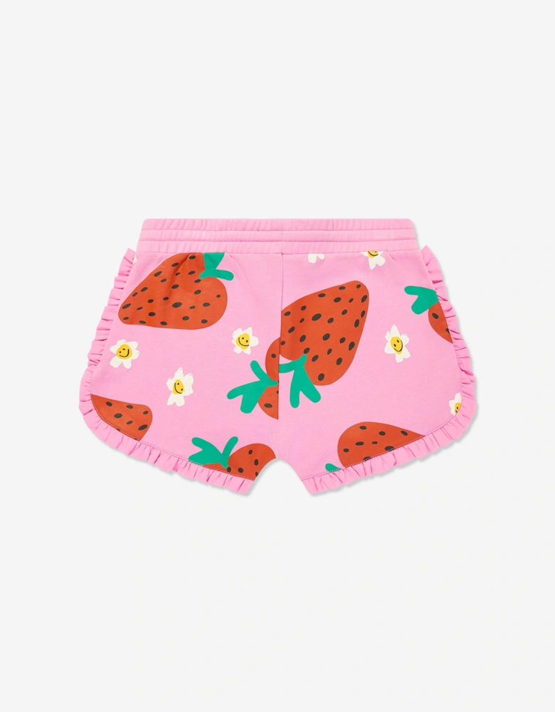 Girls Strawberry Jersey Shorts in Pink