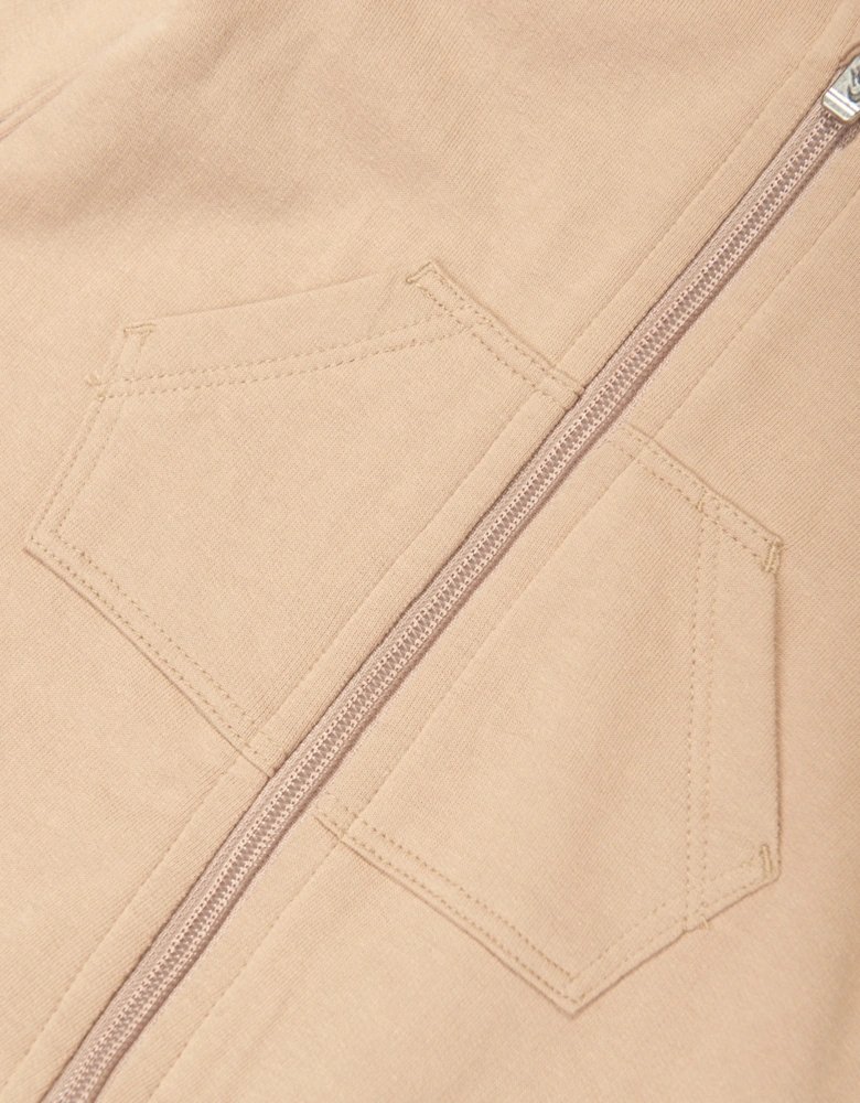 Baby Essentials Hooded Coverall in Beige