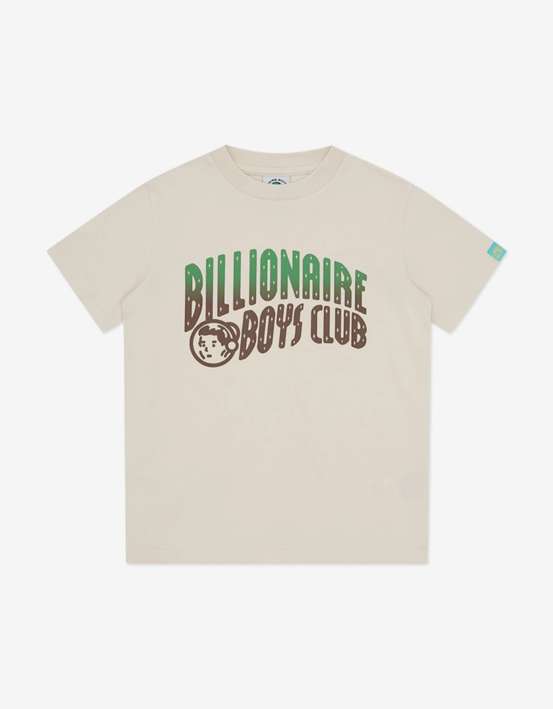 Boys Gradient Arch Logo T-Shirt in Ivory