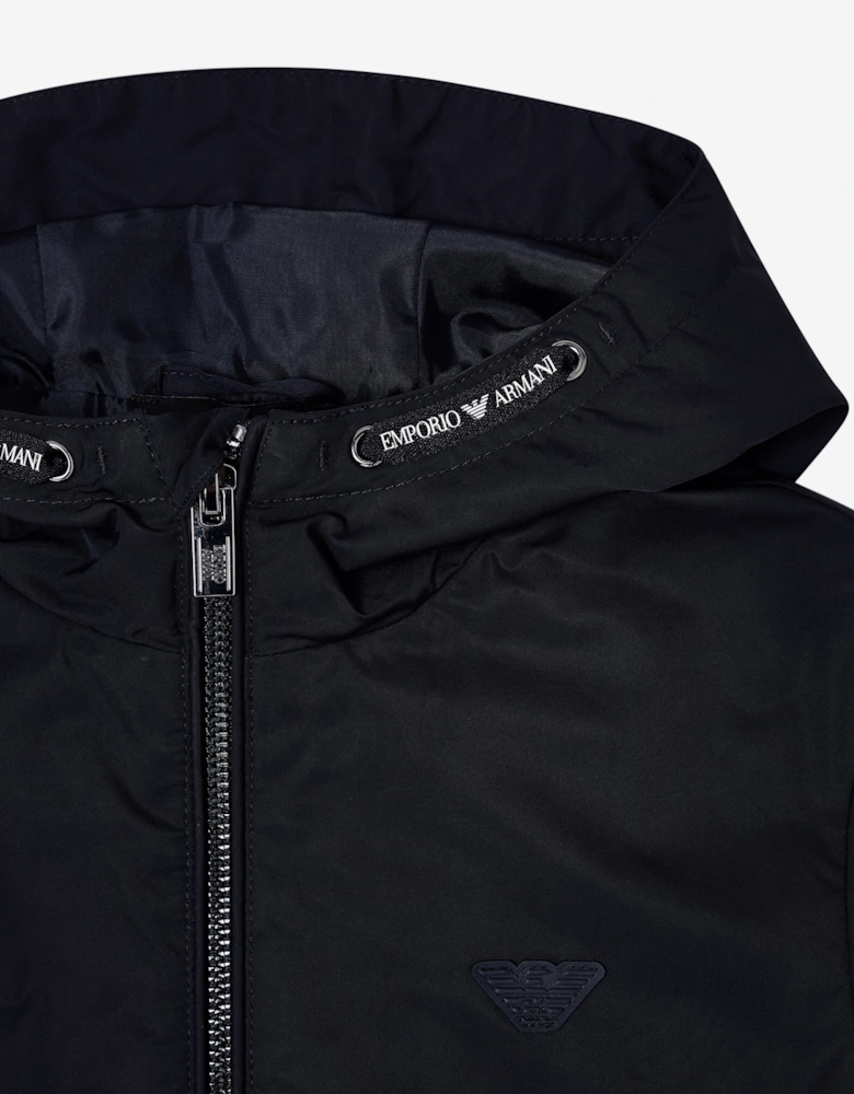 Boys Hooded Zip Up Jacket in Navy