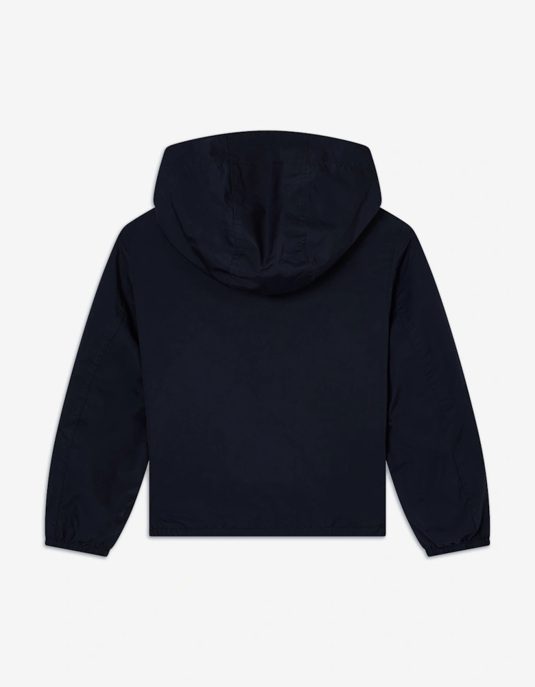 Boys Hooded Zip Up Jacket in Navy