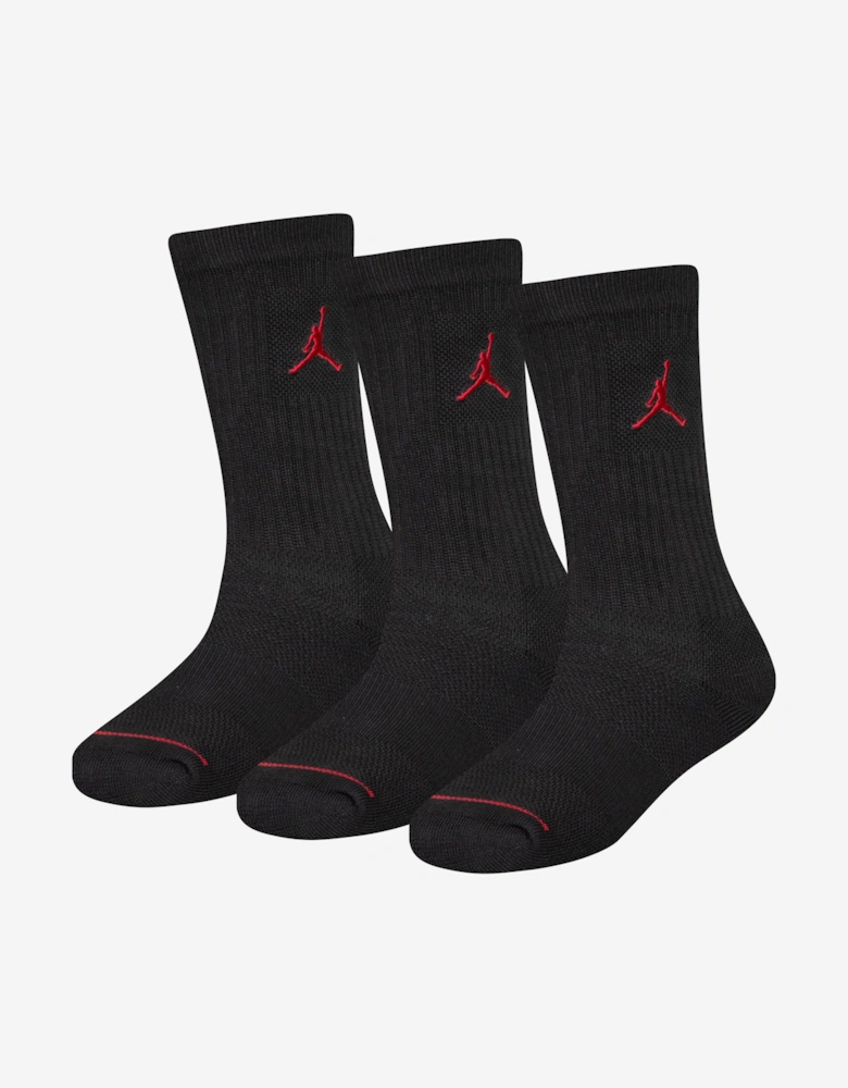 Kids Jumpman Crew Socks Set in Black