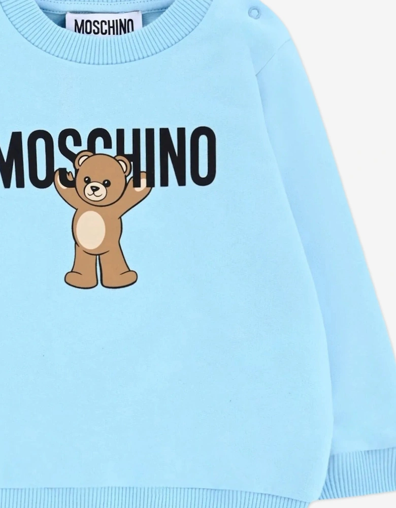 Baby Teddy Bear Logo Sweatshirt in Blue