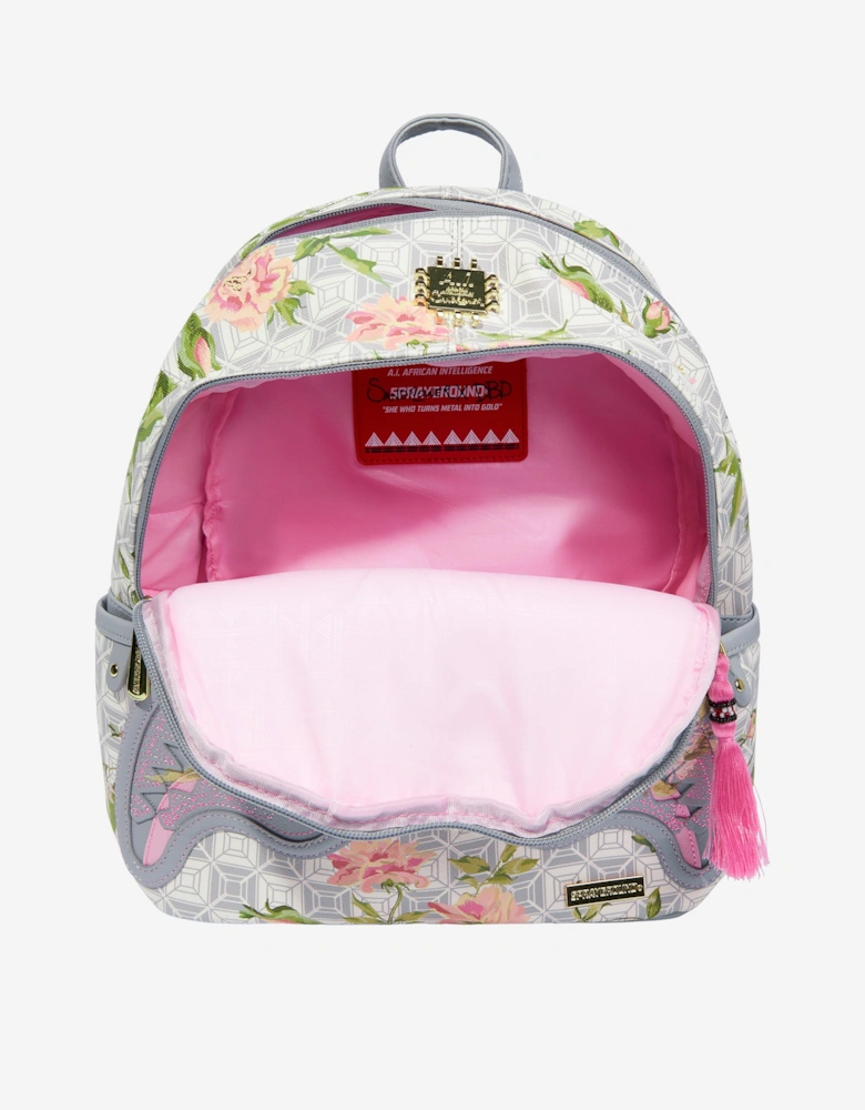Kids AI Floral Savage Backpack in Ivory (29cm)