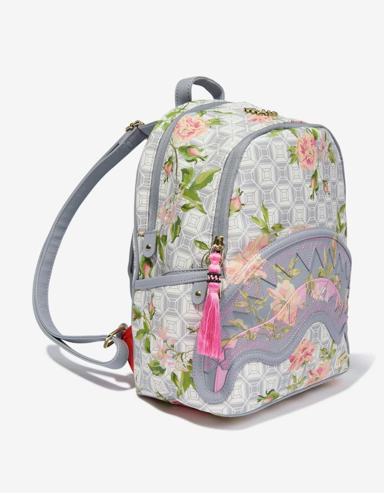 Kids AI Floral Savage Backpack in Ivory (29cm)