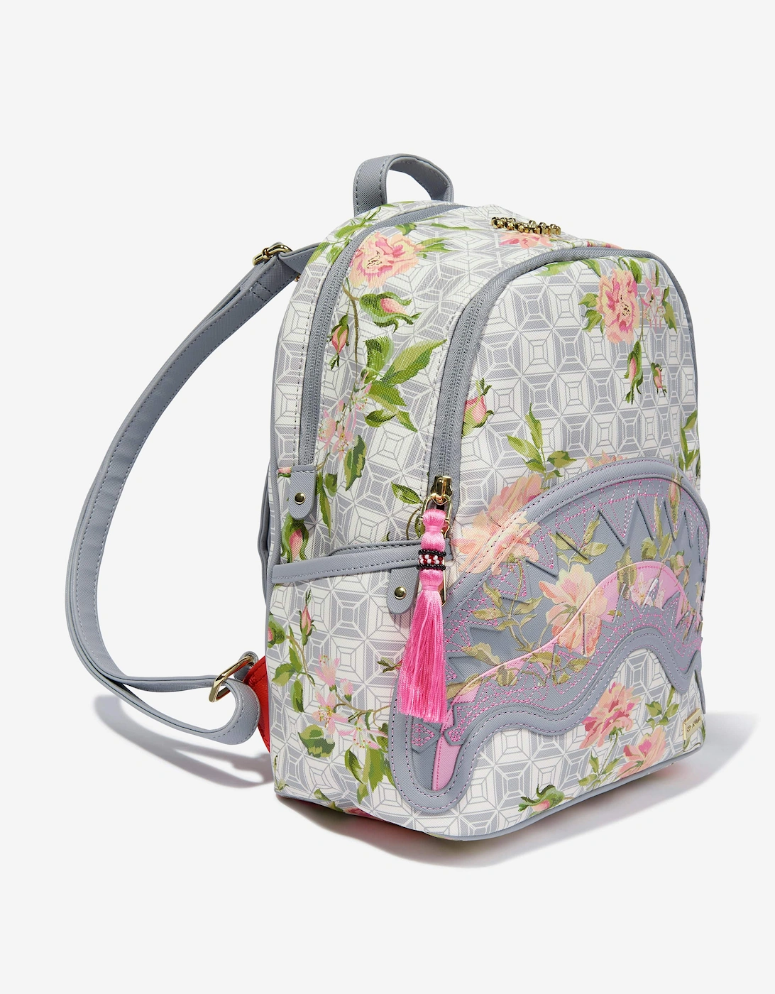 Kids AI Floral Savage Backpack in Ivory (29cm)