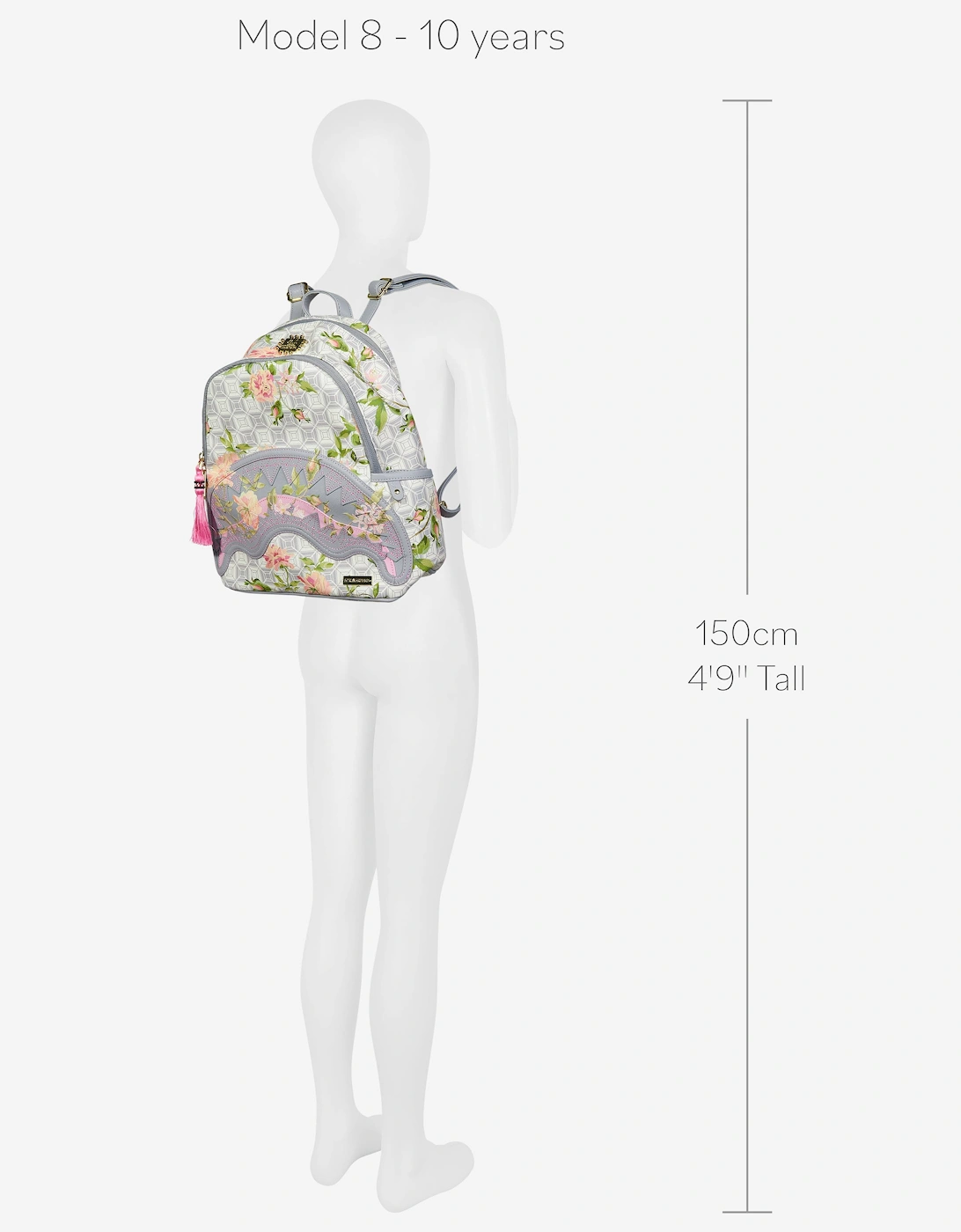 Kids AI Floral Savage Backpack in Ivory (29cm)