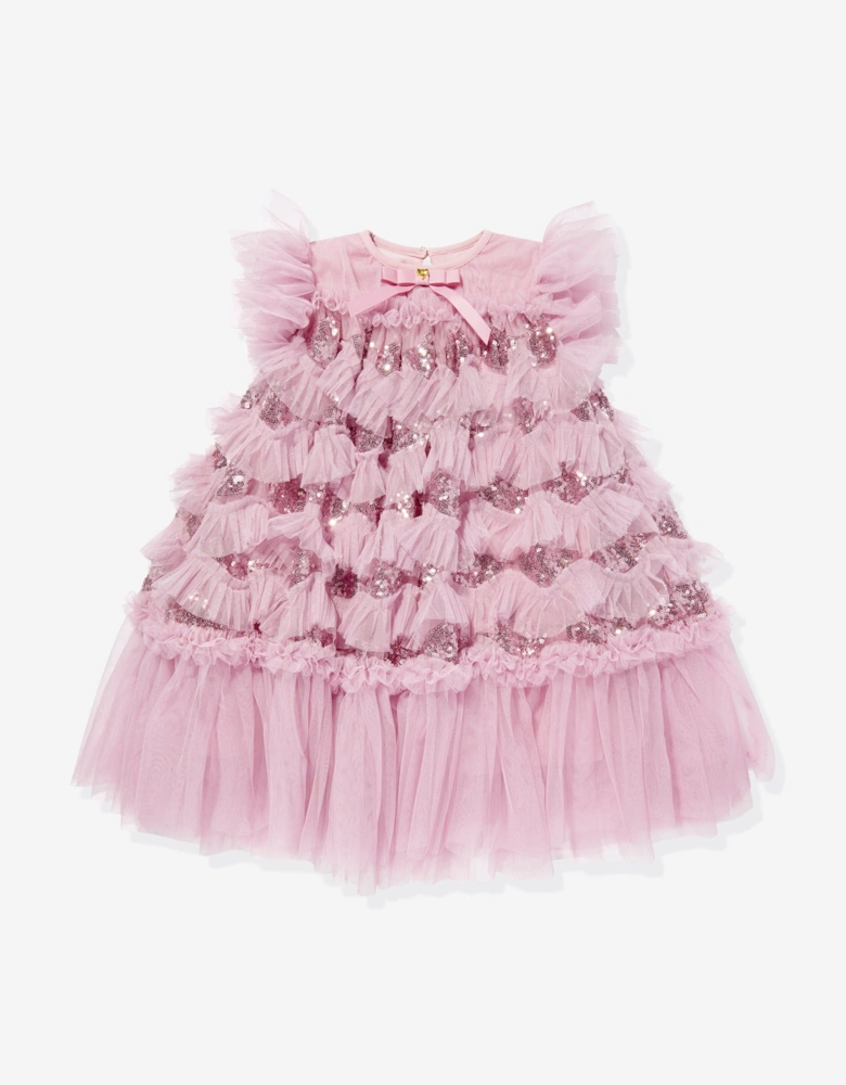 Angels Face Girls Etta Sequin Tulle Dress in Pink
