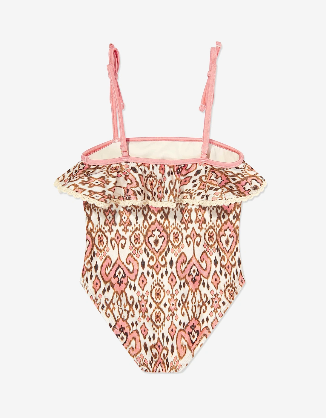 Girls Wylie Frill Trim Swimsuit in Pink
