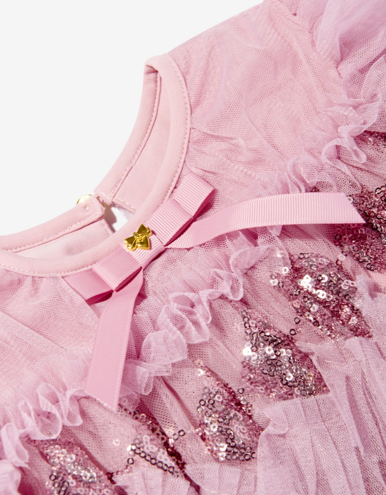 Angels Face Girls Etta Sequin Tulle Dress in Pink