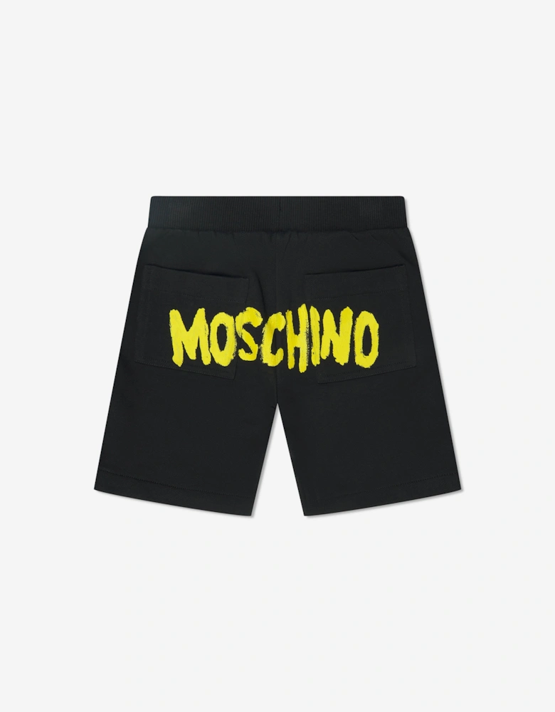Boys Logo Print Shorts in Black
