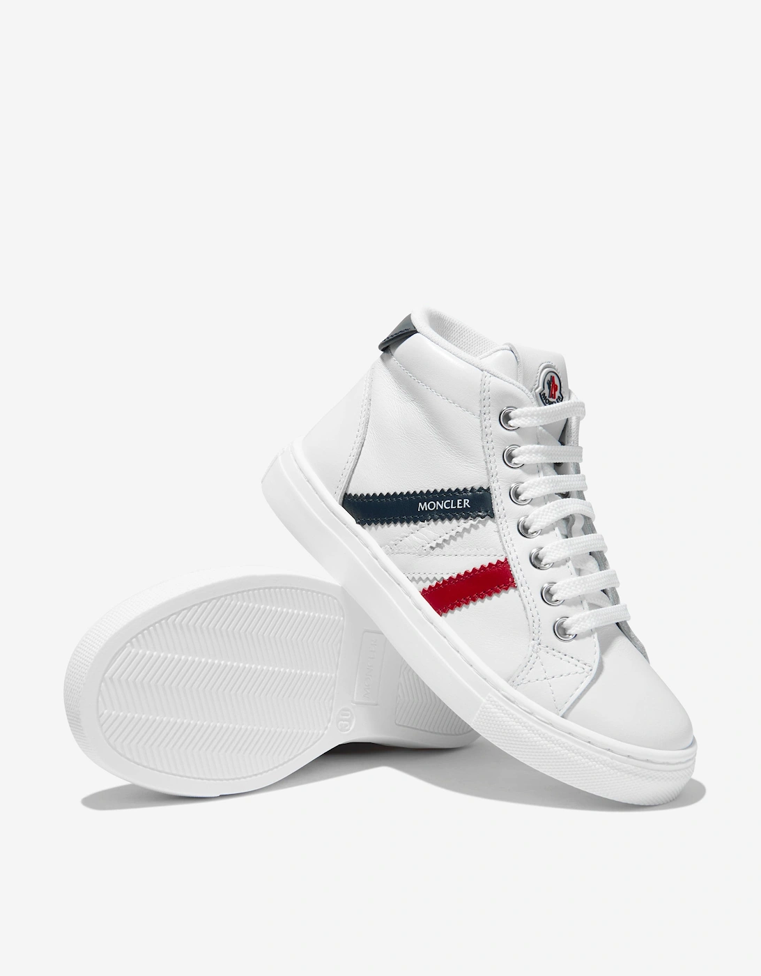 Enfant Kids Leather Monaco High Top Trainers in White