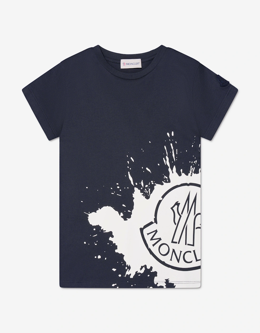 Enfant Girls Logo Print T-Shirt in Navy, 5 of 4