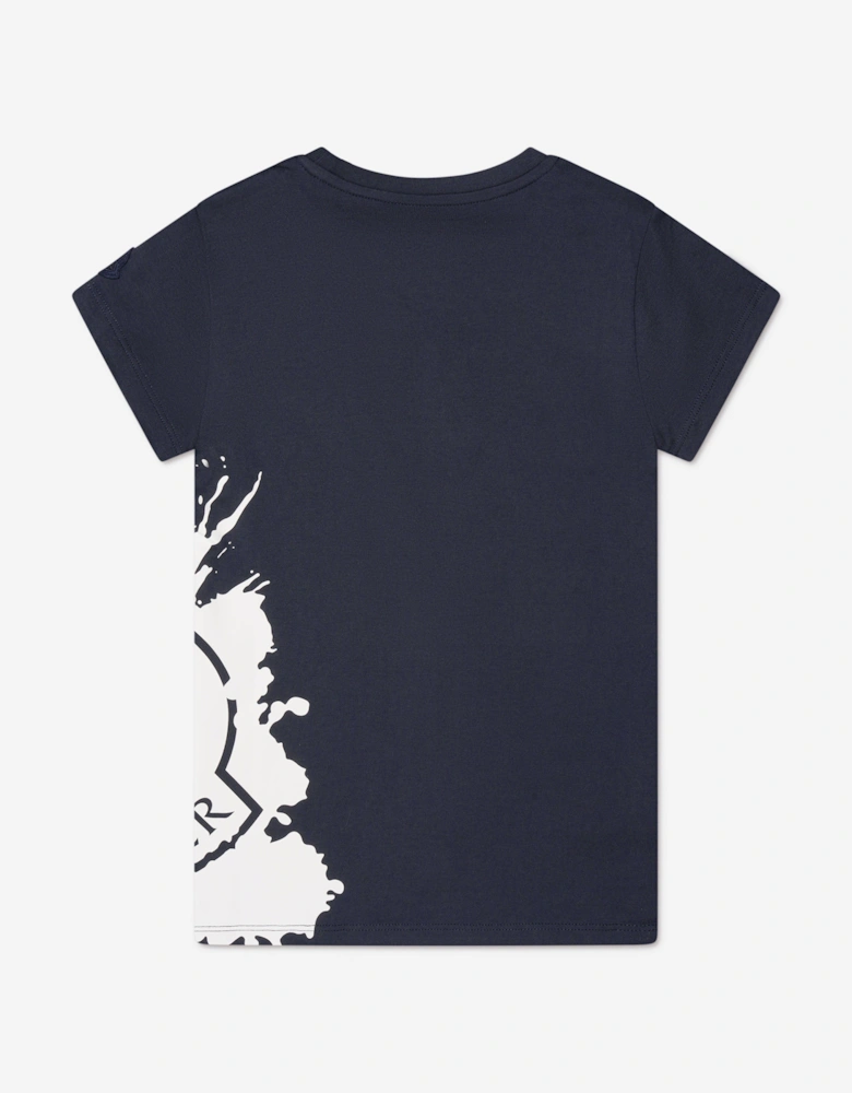 Enfant Girls Logo Print T-Shirt in Navy