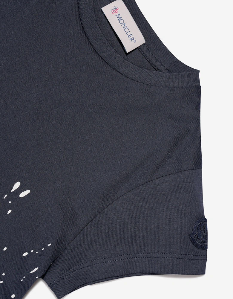 Enfant Girls Logo Print T-Shirt in Navy