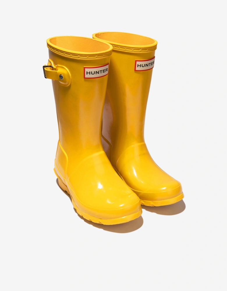 Kids Original Gloss Wellington Boots in Yellow
