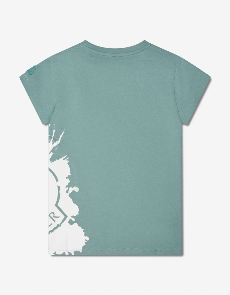 Enfant Girls Logo Print T-Shirt in Green