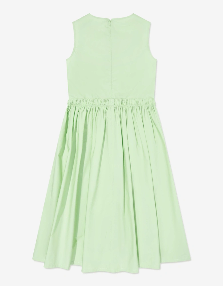 MM6 Girls Sleeveless Poplin Dress in Green