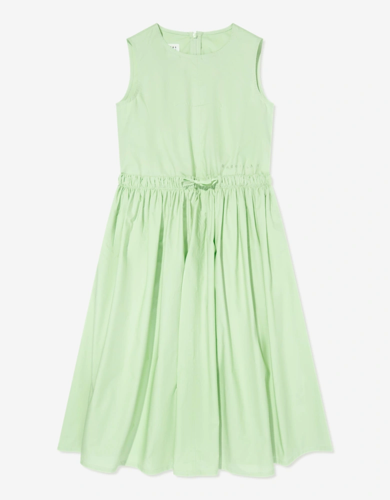 MM6 Girls Sleeveless Poplin Dress in Green