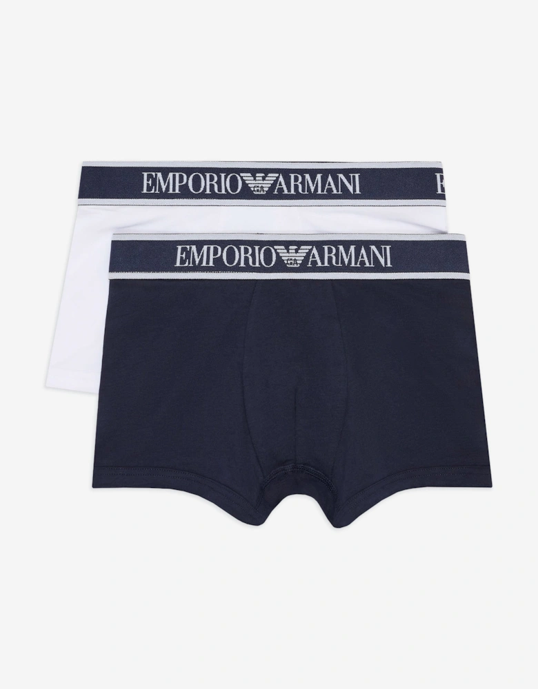 Boys 2 Pack Boxer Shorts Set in Navy