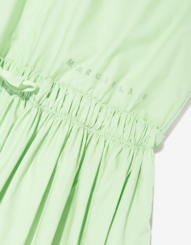 MM6 Girls Sleeveless Poplin Dress in Green