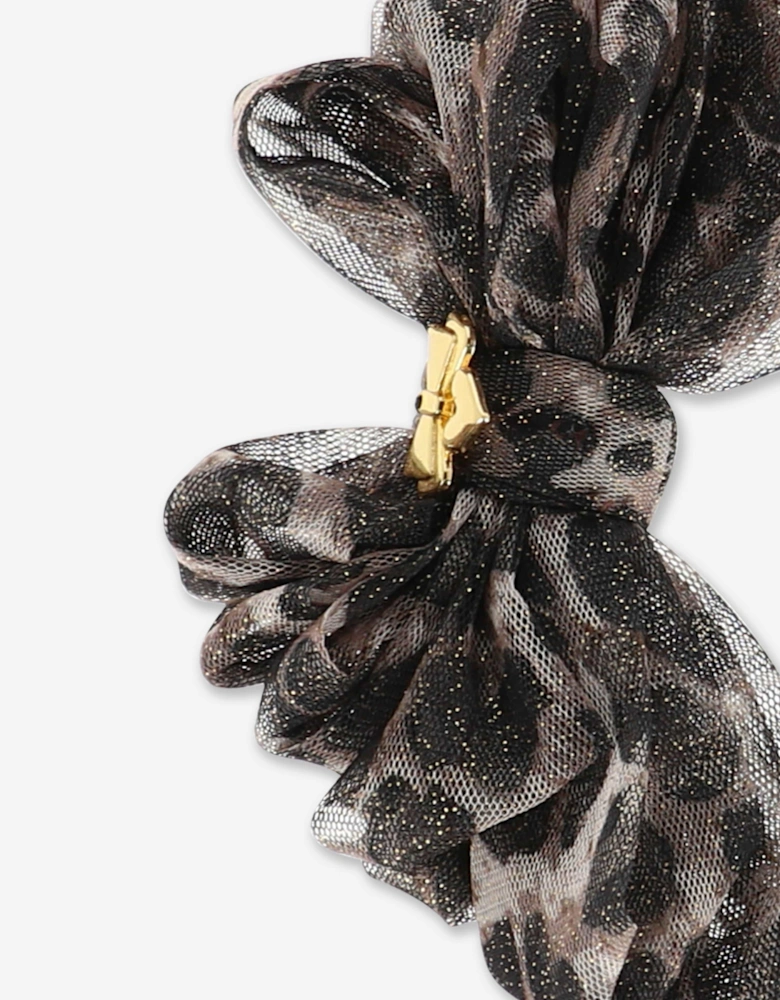 Angels Face Girls Gladys Leopard Bow Headband in Black