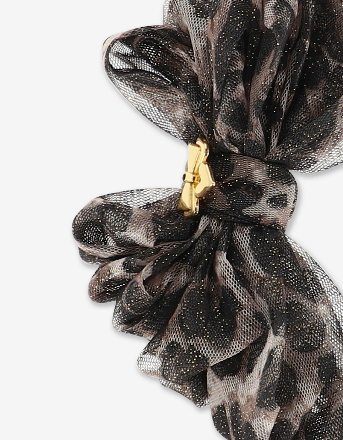 Angels Face Girls Gladys Leopard Bow Headband in Black