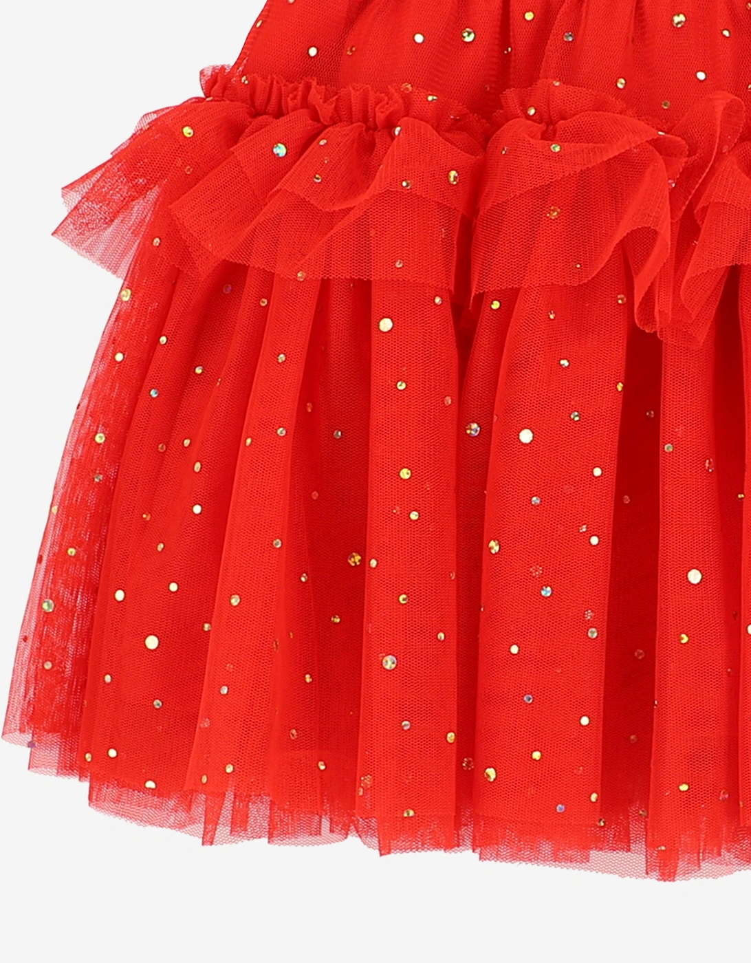 Angels Face Girls Georgian Gold Dot Skirt in Red