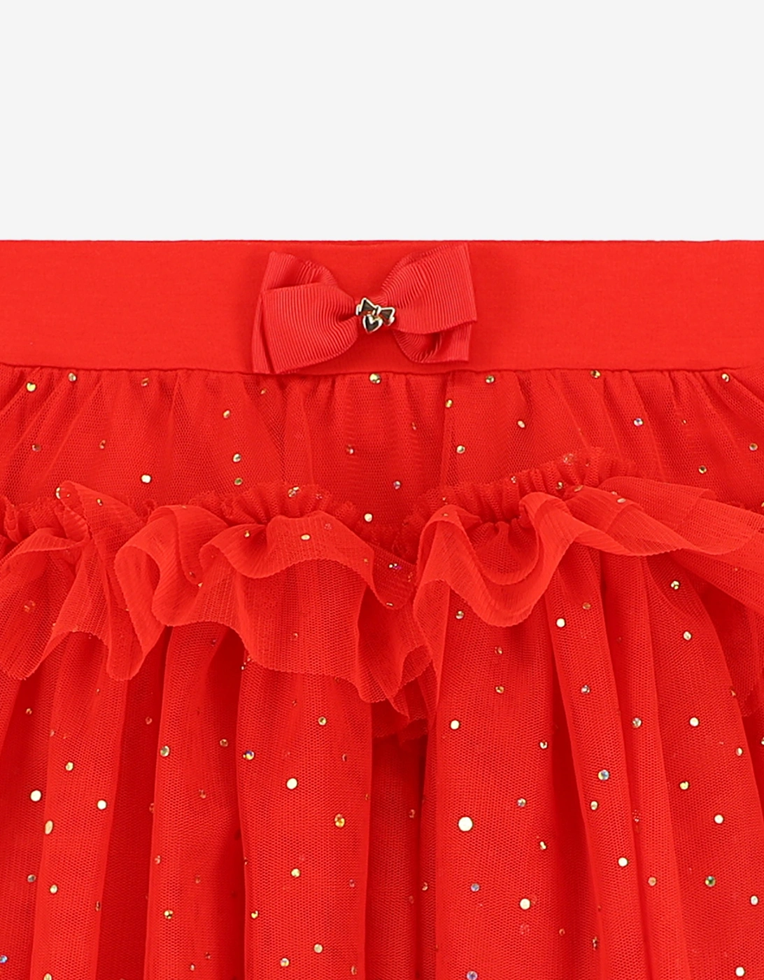 Angels Face Girls Georgian Gold Dot Skirt in Red