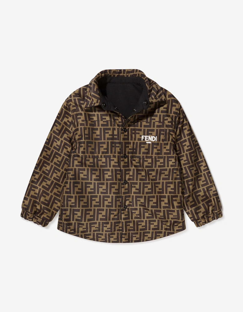 Kids Reversible Shirt Jacket in Black