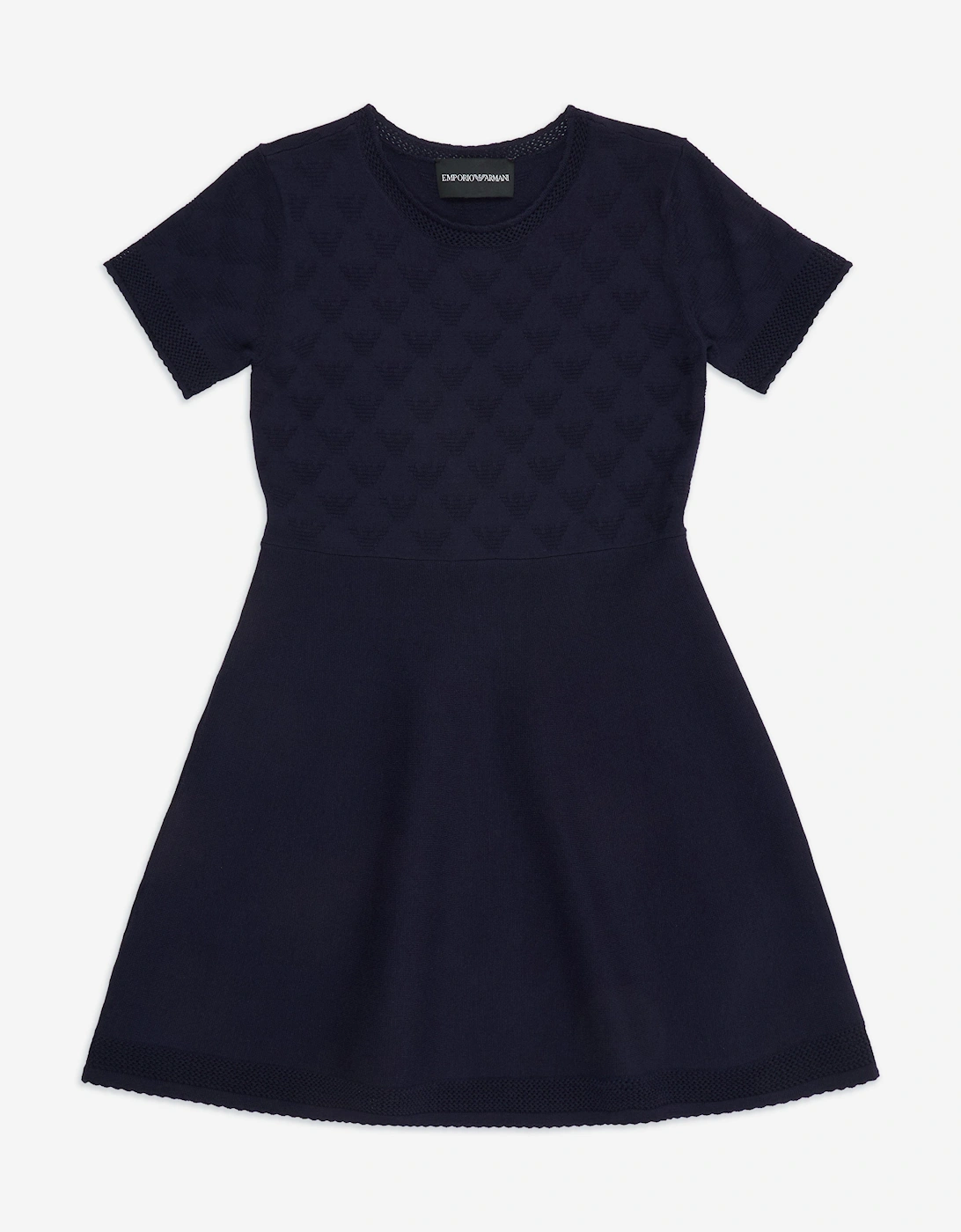 Girls Fine Knit Dress in Navy, 5 of 4