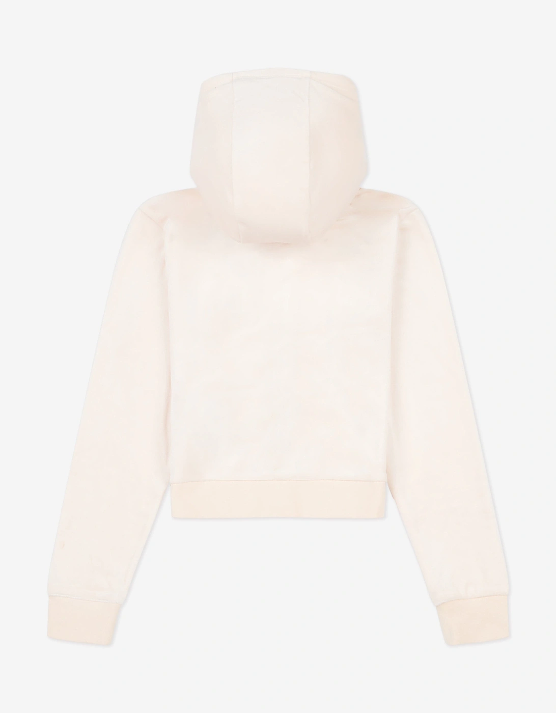 Girls Tonal Velour Zip Up Top in Beige