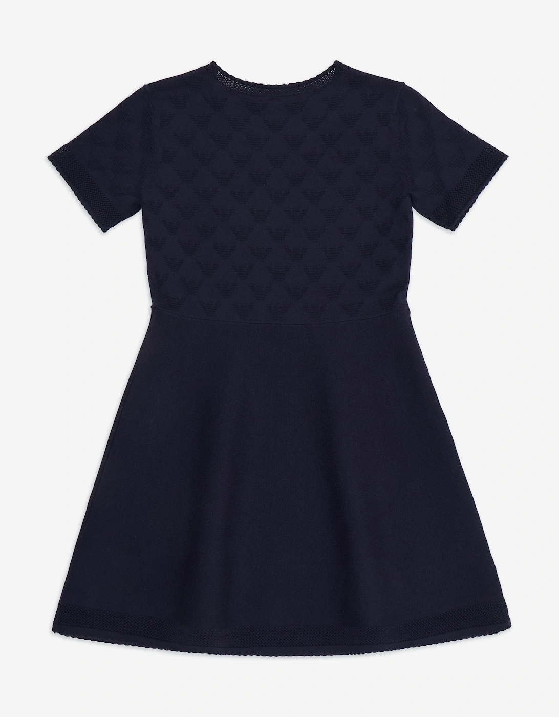 Girls Fine Knit Dress in Navy