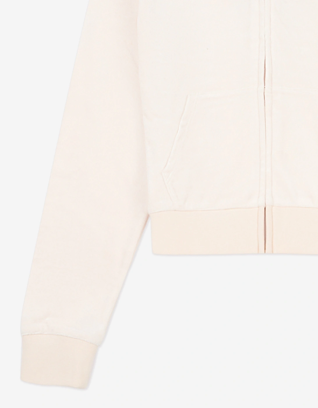 Girls Tonal Velour Zip Up Top in Beige