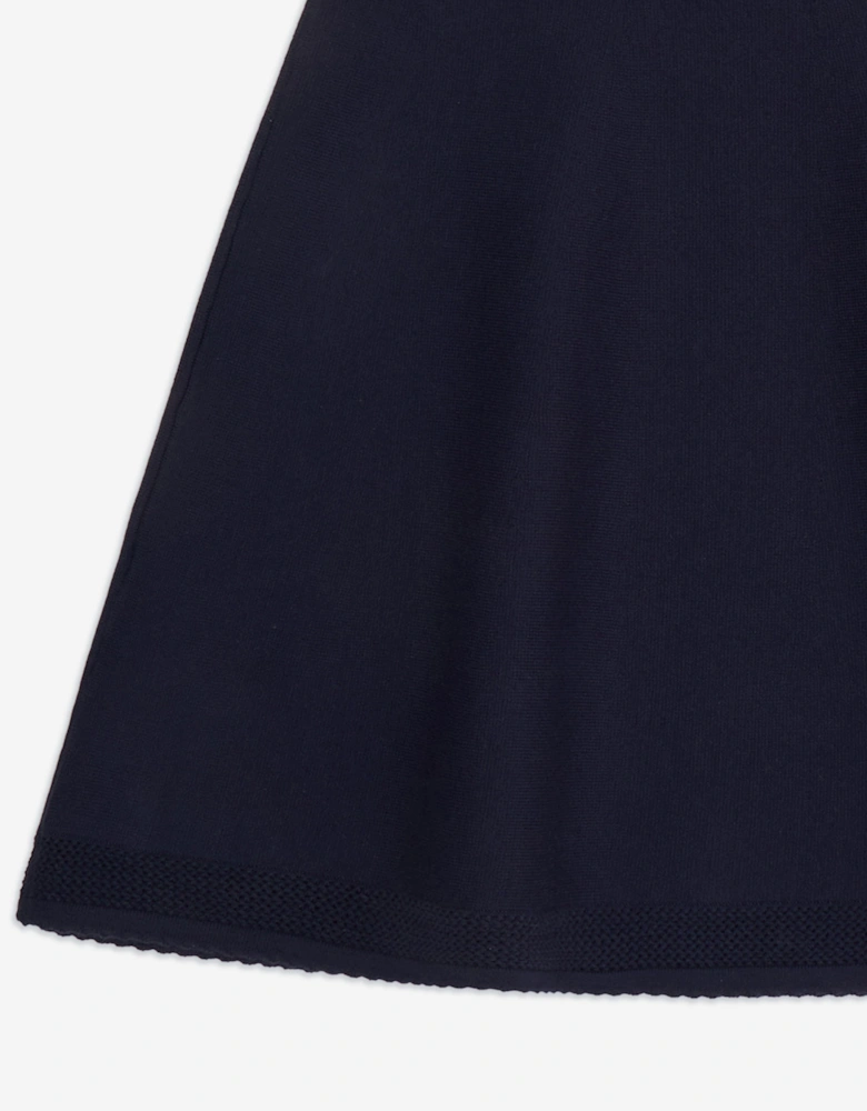 Girls Fine Knit Dress in Navy