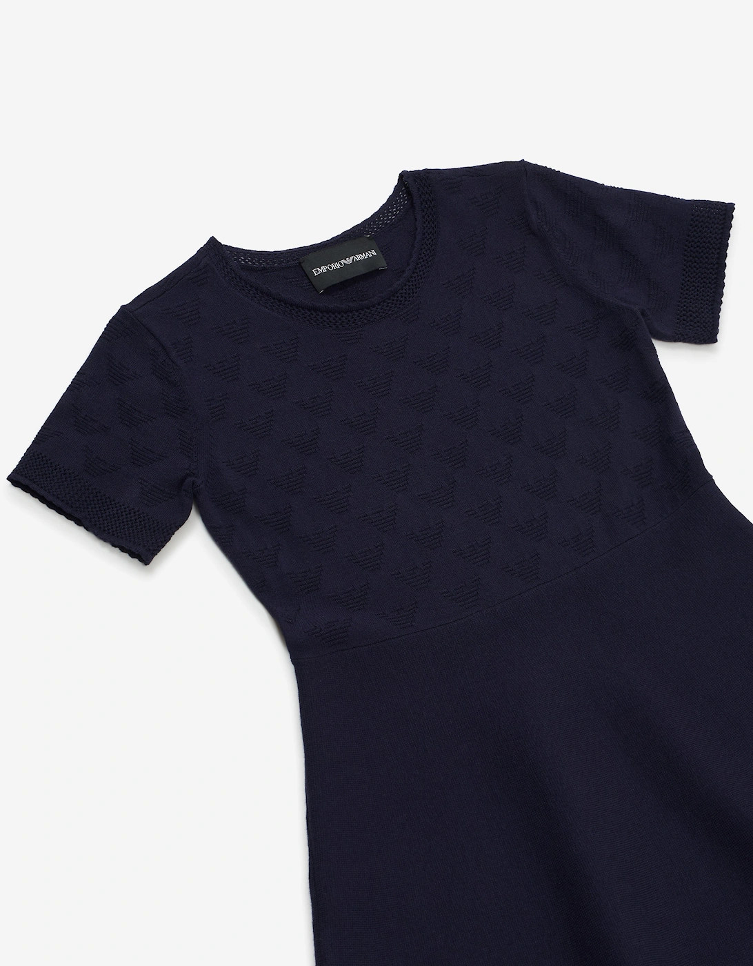 Girls Fine Knit Dress in Navy