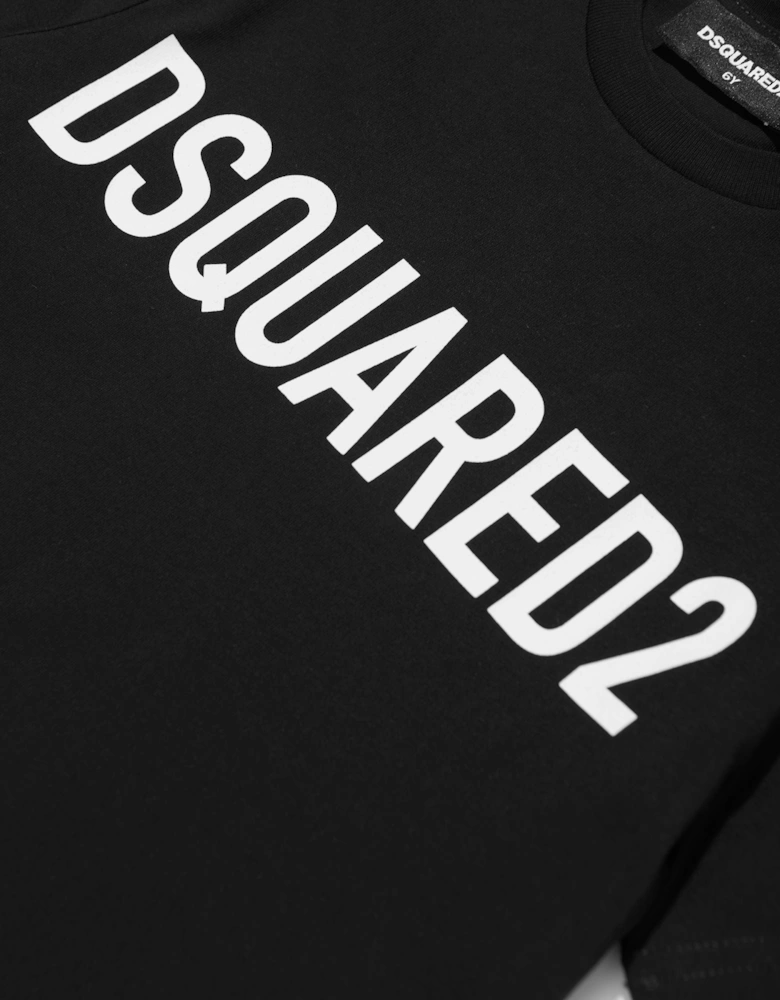 Kids Logo Print T-Shirt in Black