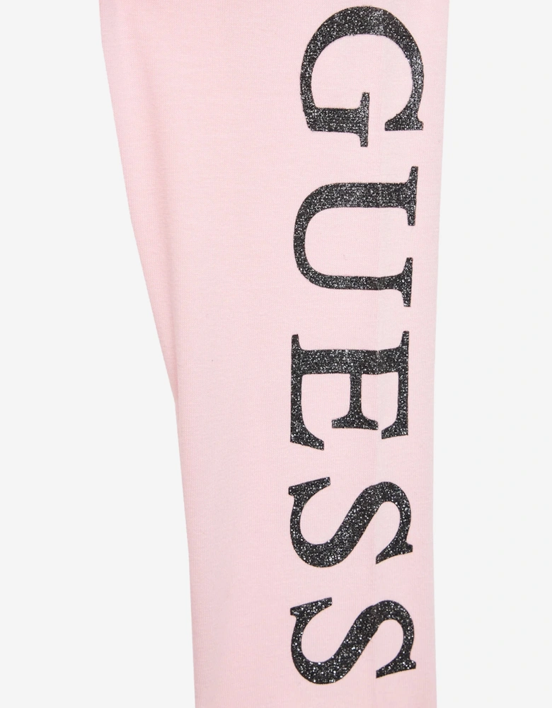 Girls Logo Leggings in Pink