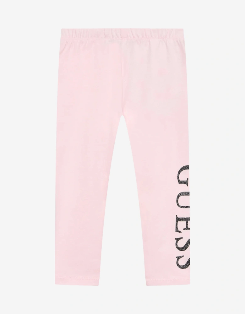 Girls Logo Leggings in Pink