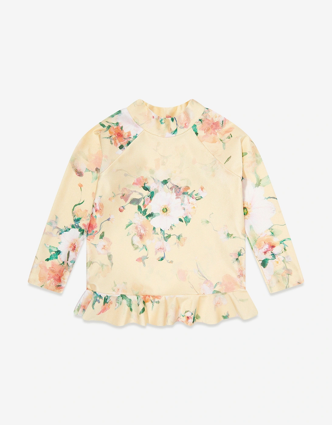 Girls Everley Frill Rash Guard in Yellow, 5 of 4