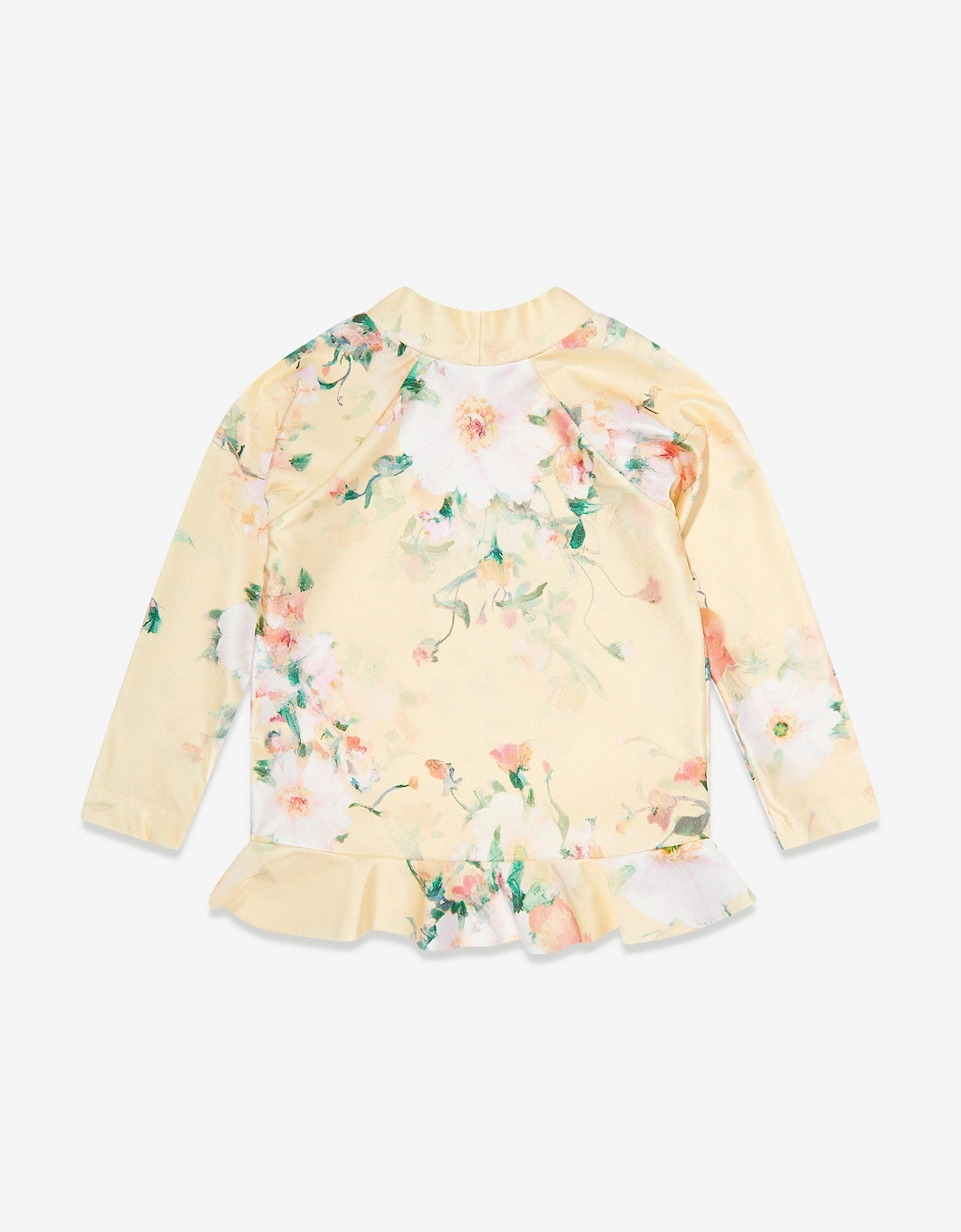 Girls Everley Frill Rash Guard in Yellow