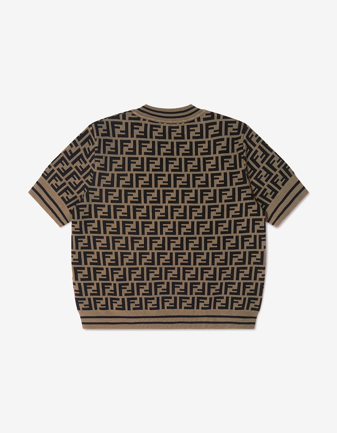 Girls FF Logo Knitted Top in Brown