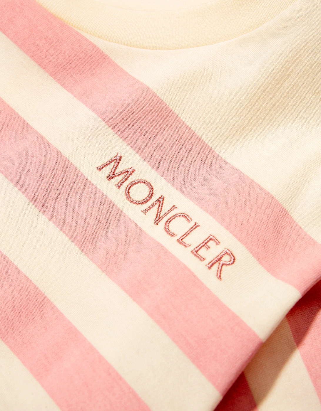 Enfant Girls Striped Logo T-Shirt in Cream