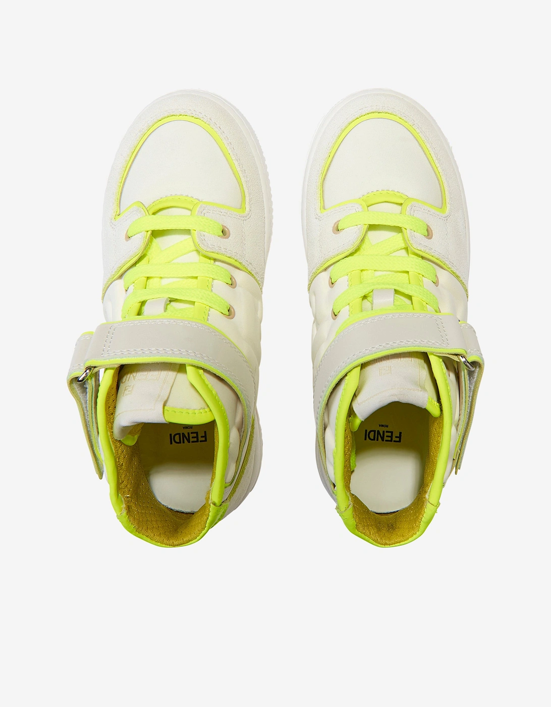 Kids Leather Logo Trainers in Ivory