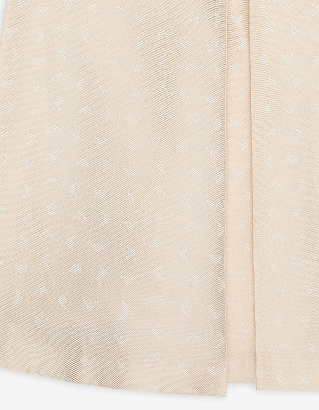Girls Logo Dress with Pleat in Beige