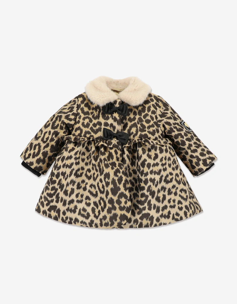 Angels Face Baby Girls Harmony Leopard Coat in Beige