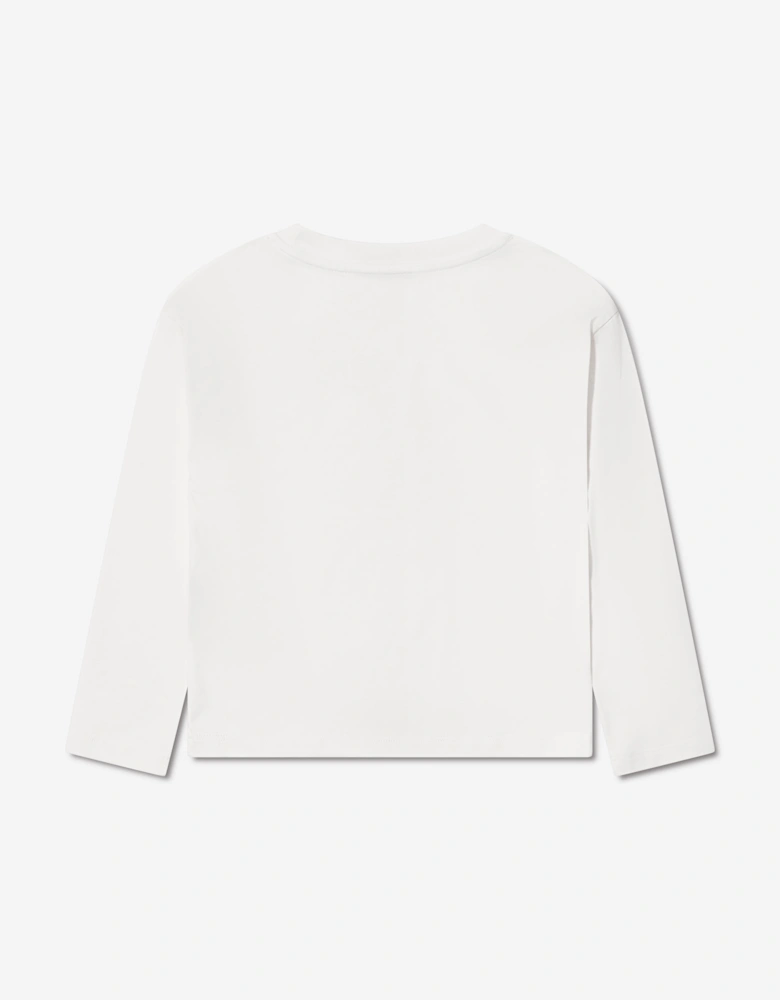 Enfant Girls Long Sleeve Logo T-Shirt in White