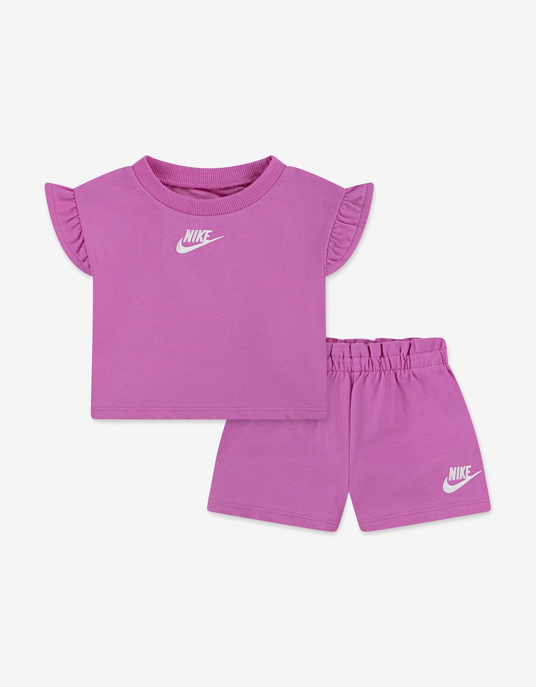 Baby Girls French Terry Short Set in Pink, 5 of 4
