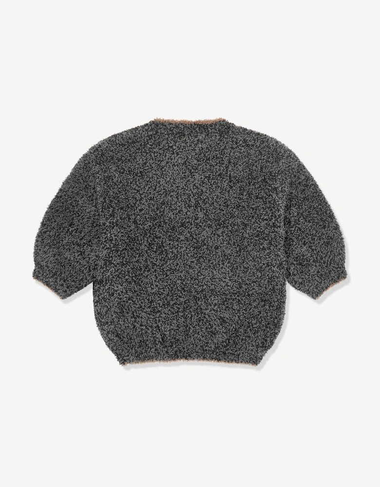7AM Enfant Baby Fuzzy Boxy Sweater in Black